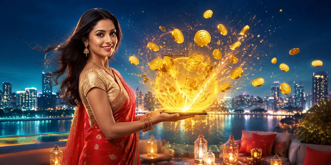 Indian woman wearing saree enjoying online sports betting
