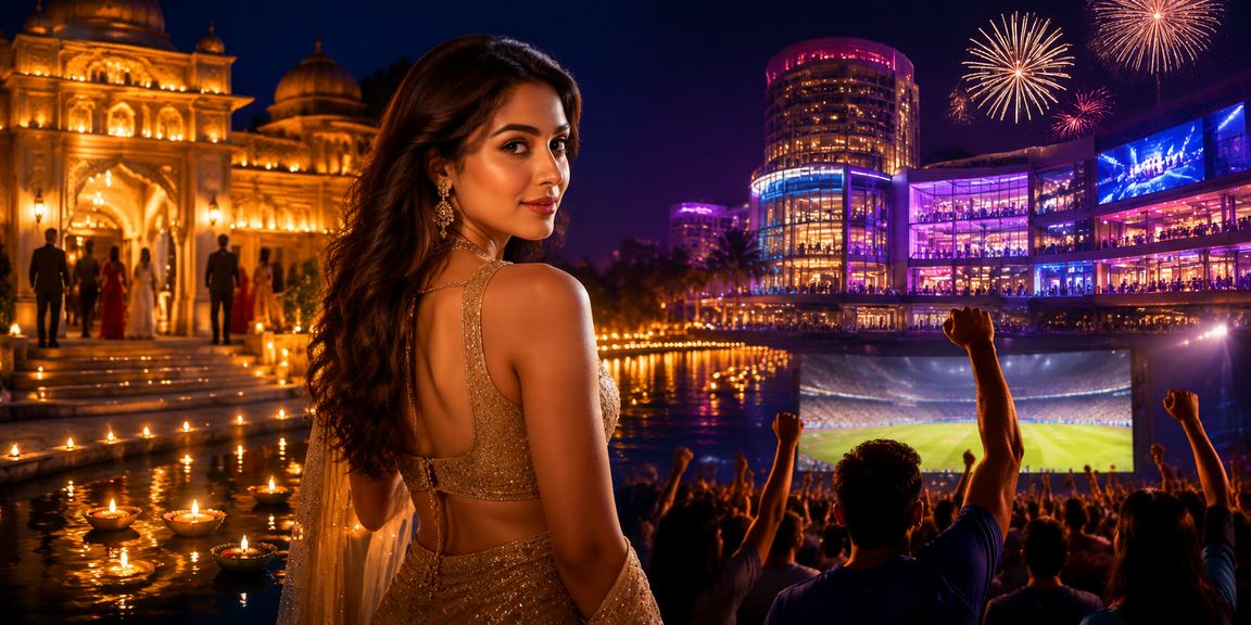 Casino promotion event with neon lighting in India