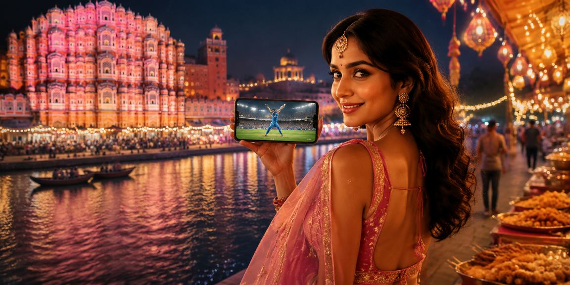 Night cricket betting market in Jaipur showing excited crowd