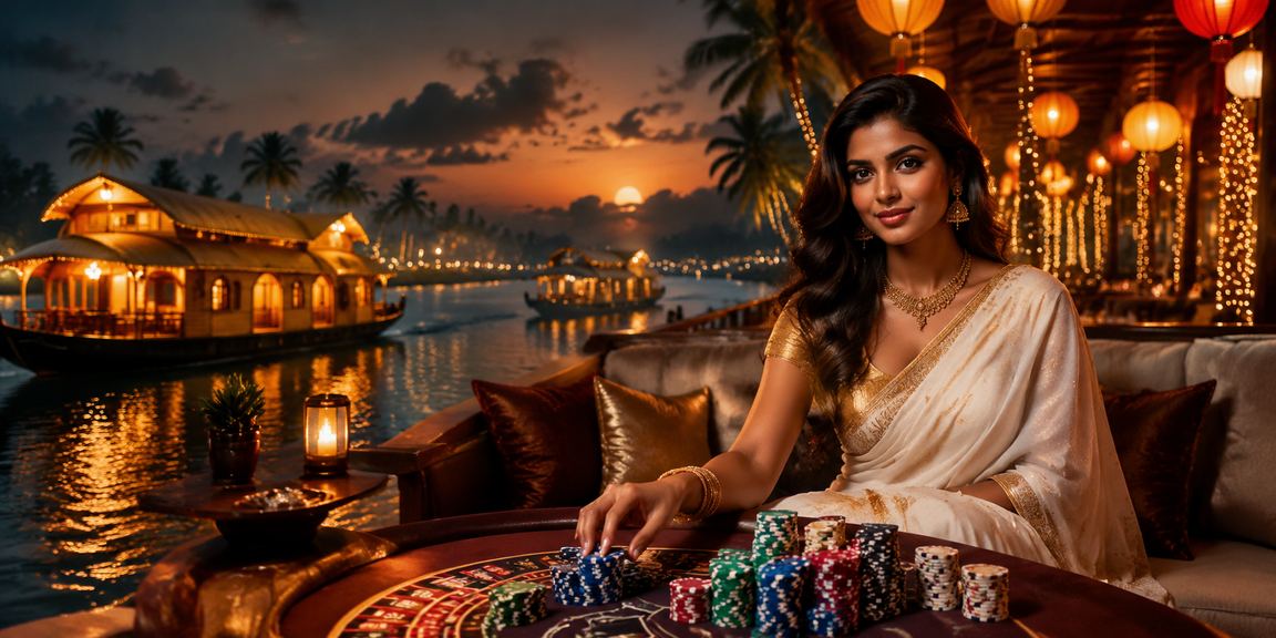 Relaxed betting scene in Kerala with colorful local attire